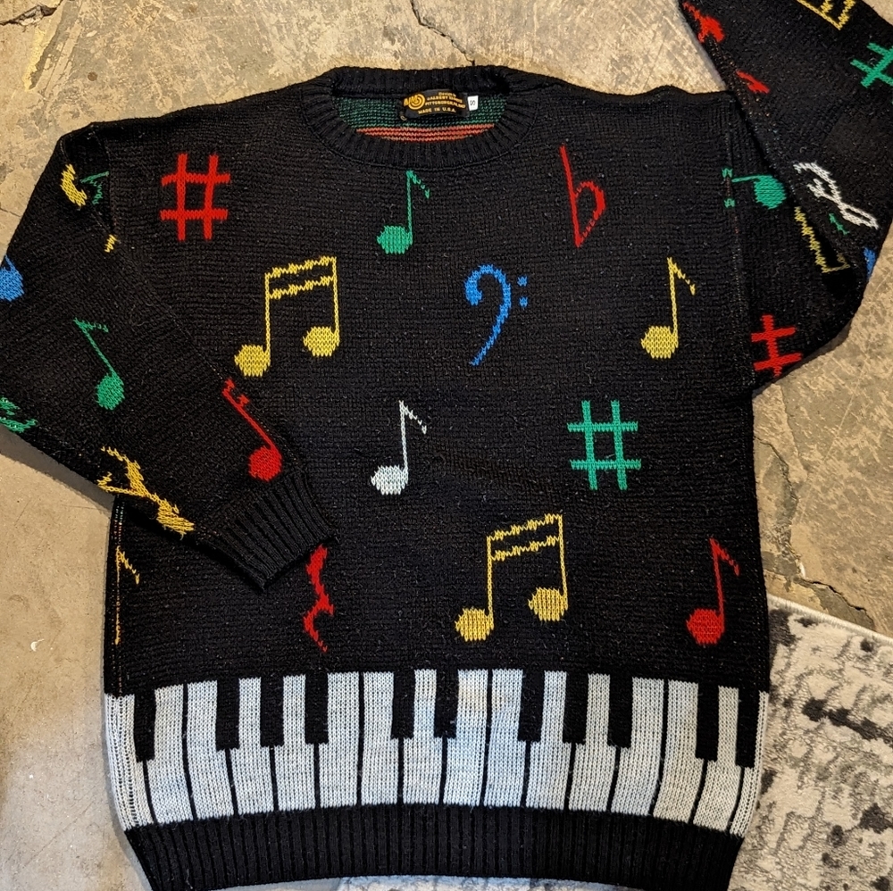 Vintage Ugly Christmas Sweater, Coogi Style knit sweater
